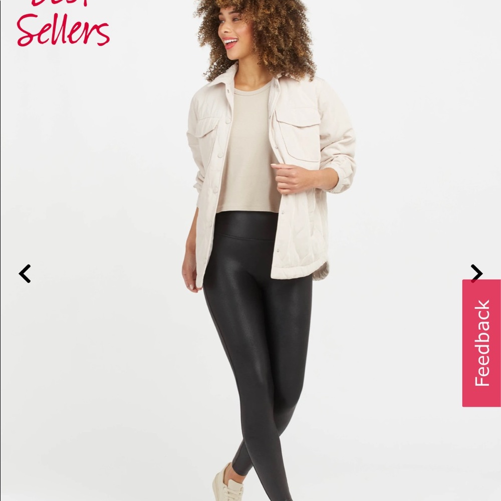 SPANKS Faux Leather Black Leggings